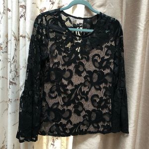 Black lace top overlay